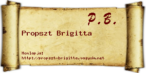 Propszt Brigitta névjegykártya